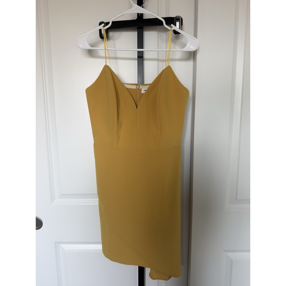 AMANDA UPRICHARD Viv Strapless Asymmetric Dress yellow Mini Mustard M Cocktail